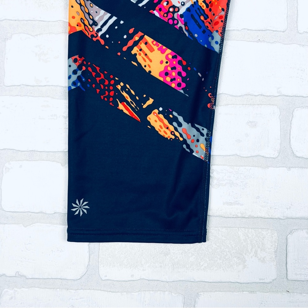 Athleta Be Free Crop Leggings Womens Multi Color Abstract Print Athletic Pants L - Picture 3 of 12
